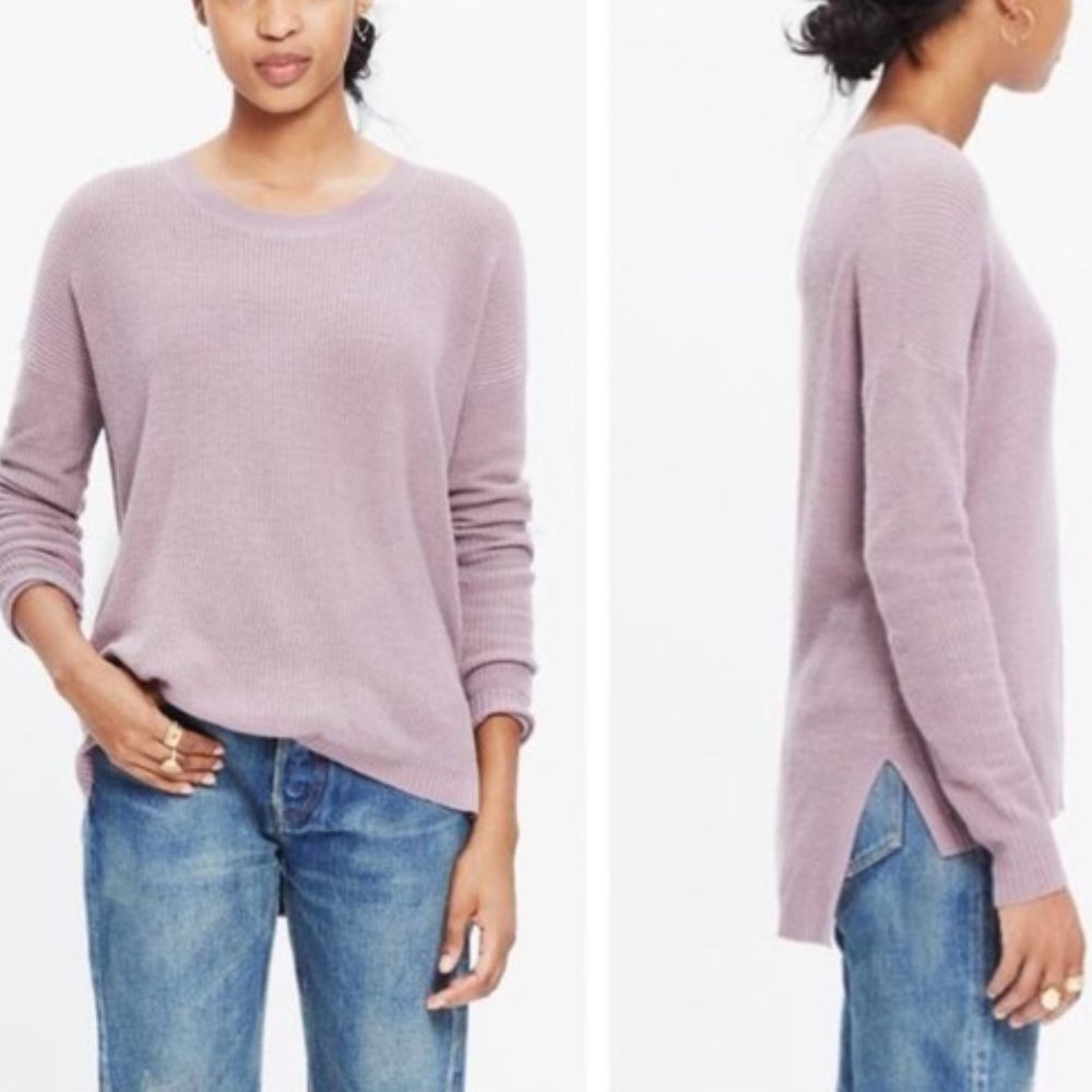Madewell Lavender High Low Crew Neck Sweater Sz XS